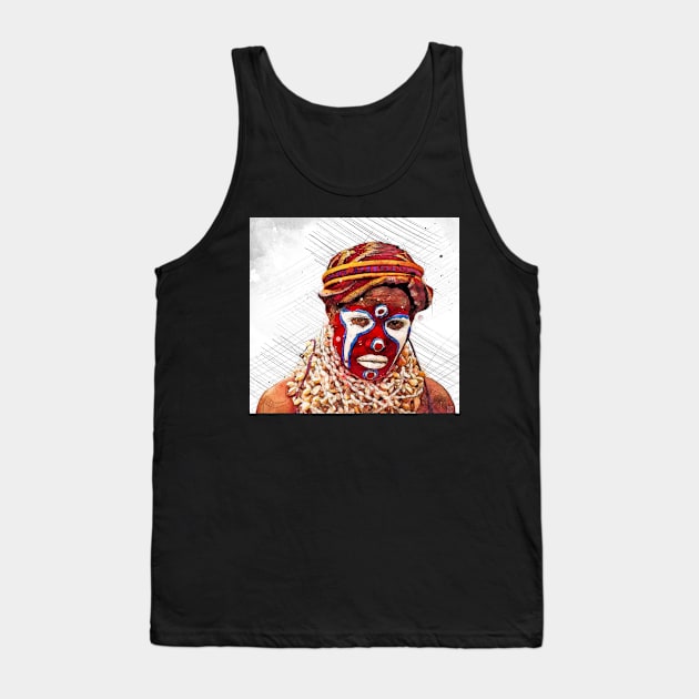 Papua New Guinea SingSing Watercolour Tank Top by ArtShare